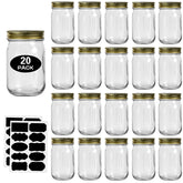 Rainforce 12oz glass jar with lid on for airtight storage and freshness.