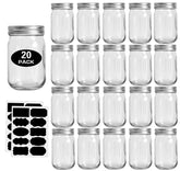 Rainforce 12oz regular-mouth mason jar front view showing crystal-clear glass for content visibility.