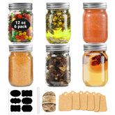 Rainforce 12oz mason jar in clear glass for visibility and storage.