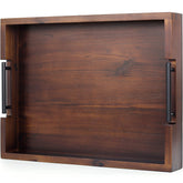 RAKYTO ottoman tray in acacia wood on table for serving meals