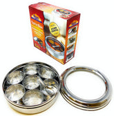 Rani Spice Box with transparent top for quick spice checks and easy access