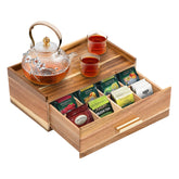 RANXFLOAT tea bag organizer with drawer on countertop keeps bags neatly organized