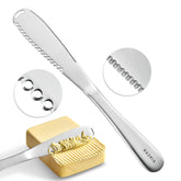 RASRIA butter spreader knife curls butter at 20℉ for delicate plating.