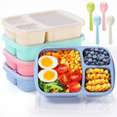 RASUSS 5-pack bento box with 3 compartments for school lunches