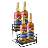 RAUMRIGGE 4-bottle syrup rack keeps coffee syrups organized for easy access.