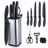 RAXCO knife set block with organized storage for quick kitchen prep.