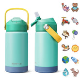 RAYMYLO toddler bottle with dust cover protects straw from dirt during outings