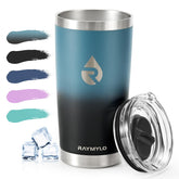RAYMYLO travel mug in Indigo/Black with a full view for daily use