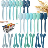 RayPard Ocean 10-inch serving spoon on buffet setup, sturdy and reusable.