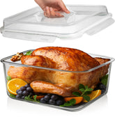 Razab 6500ml glass container with airtight locking lid for bulk storage.