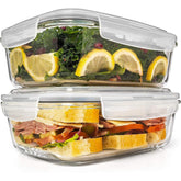 Razab 6.5-cup borosilicate glass containers for family meals and batch prep.