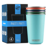 Real Deal Steel party pints in a stackable design for easy party identification