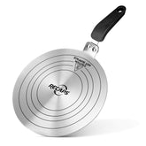 RECAPS induction adapter plate top view shows compact heat diffuser design for various stoves