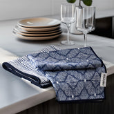 RECYCO waffle towel Indigo Harmony pattern adds style while supporting quick kitchen tasks.