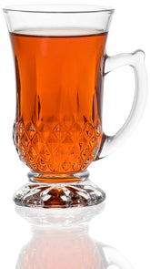 Red Co. classic clear-cut teacups in a six-pack for elegant tea service
