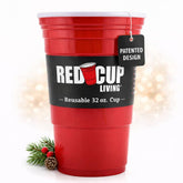 Red Cup Living 32oz tumbler, front view, durable insulated drinkware for everyday use
