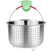 Redant mesh steamer basket in view, durable steel for even vegetable steaming