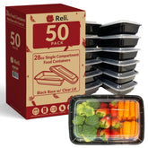 Reli 28oz meal prep container with lid, 50-pack, ideal for organized meals and on-the-go prep.