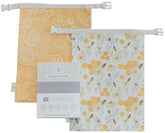 Reliable Rhodes Spiral Blossoms beeswax bread bag front view, eco-friendly storage for fresh loaves.