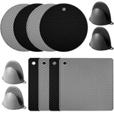Remagr square black silicone pot holder for safe handling and heat protection.
