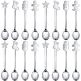Remerry 16pc Christmas spoon set in silver for elegant daily use and entertaining