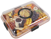 Renmxj charcuterie board with clear lid and dual prep surface for entertaining