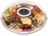 Renmxj round charcuterie board with clear lid for elegant entertaining