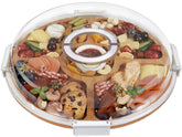 Renmxj round charcuterie board with clear lid for stylish appetizer presentation