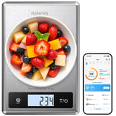 RENPHO digital food scale with nutritional calculator showing precise nutrition data for meals