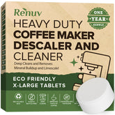Renuv coffee cleaner tablet, individually wrapped for mess-free descaling.