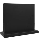 Resafy magnetic knife holder in black acacia wood on counter holds blades securely.
