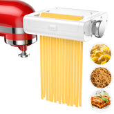 RETHONE pasta roller attachment in action, creating smooth sheets for homemade pasta