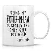 Retreez brother-in-law mug front design, ideal for birthdays and playful gifts.