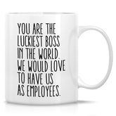Retreez You Are The Luckiest Boss mug, bold print, ideal desk gift