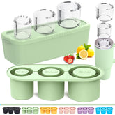 Rhewatin tumbler ice tray with stacked hollow cylinders for precise fit in 40oz tumblers.