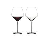 Riedel Extreme Pinot Noir with a diamond bowl enhances aroma for New World wines.
