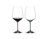 Riedel Heart to Heart Cabernet glass, front view, highlighting its diamond shape for red wine finesse.