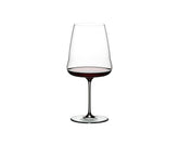 Riedel Winewings Cabernet/Merlot glass with flat bottom enhances red wine aroma