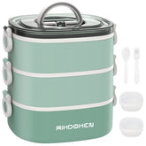 RIKDOKEN lunch box stackable three layer design for meal prep