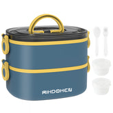 RIKDOKEN lunch box with two-layer stackable design for versatile meal prep