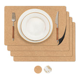 RIMONA'S cork placemats showing natural cork texture for elegant indoor dining