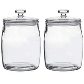 Ritayedet half-gallon glass jar with lid shows clear visibility and dust protection.