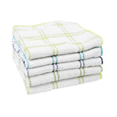 Ritz check cotton front dish towel in blue-green, gentle cleaning on delicate surfaces.