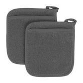RITZ Terry Pocket Mitt graphite close-up shows soft cotton for heat protection.
