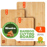 Riveira bamboo cutting board small 9x6 for quick prep and knife-friendly slicing.