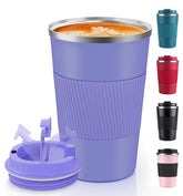 RNGODO coffee mug with insulated lid ideal for spill-resistant on-the-go sipping.