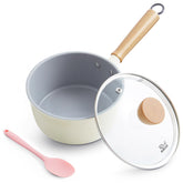 ROCKURWOK ceramic nonstick saucepan with lid for effortless sauce preparation