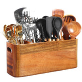 Rodelna utensil holder with four compartments keeps kitchen tools organized.