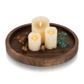 Romadedi round wood tray candle holder adds rustic charm to any table.