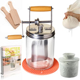 Dazey Butter Churn hand crank in action for fresh butter at home